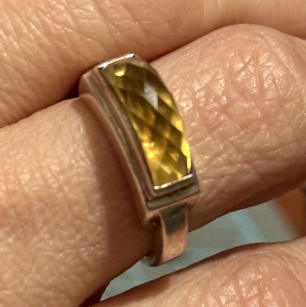 Vintage Michael Dawkins Sterling Silver Smoky Quartz Ring Size 7.5 Thailand 6g